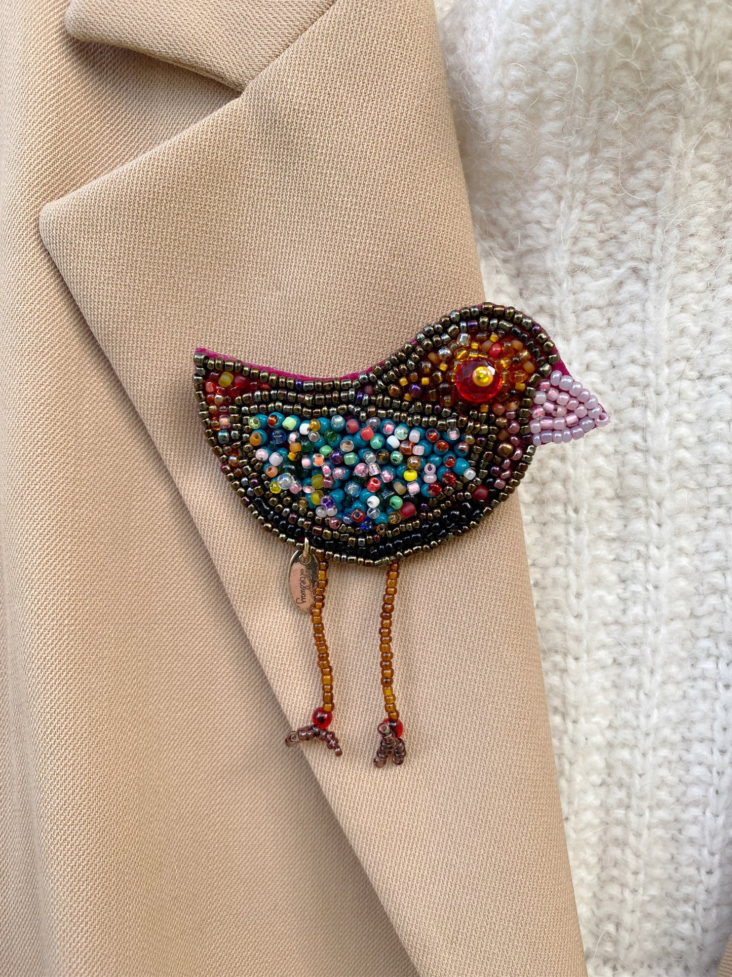 Bird large brooch